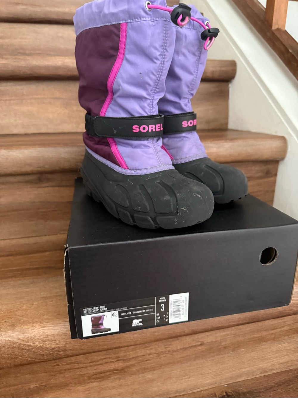 ‘Sorel Kids Lavender Purple & Pink Waterproof Winter Boots’❄️